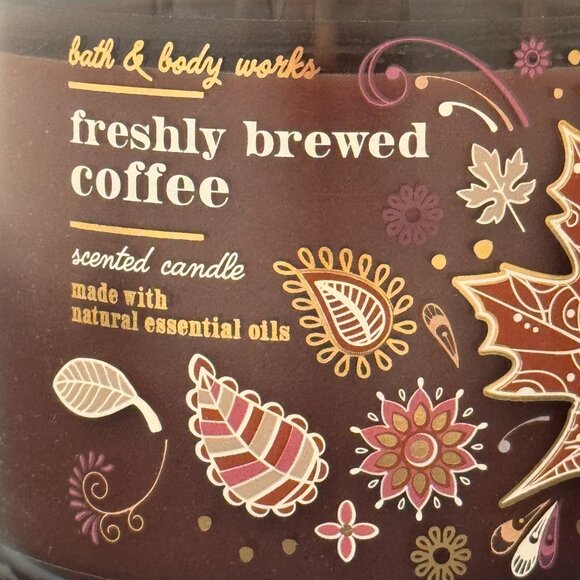 BBW Freshly Brewed Coffee Bath & Body Works 3 Wick Candle - Picture 3 of 10